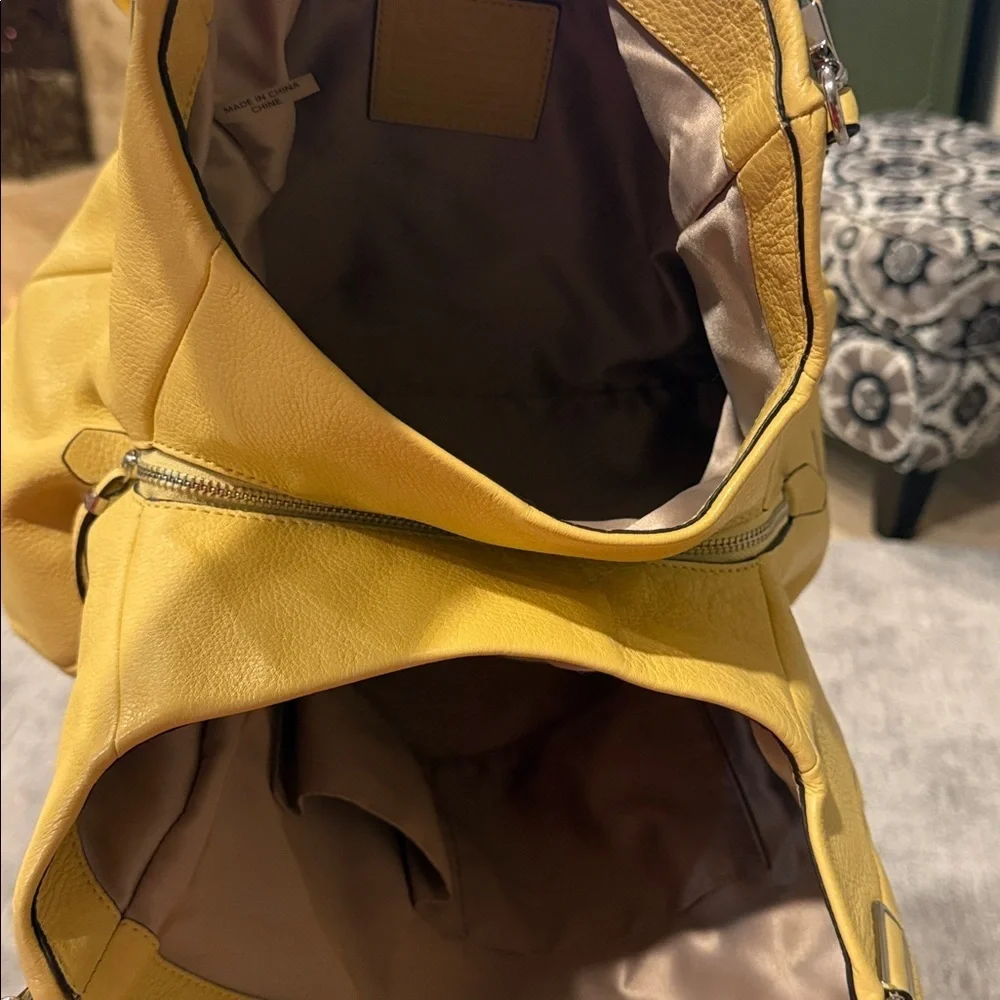 Coach Vintage Madison Phoebe Butter Yellow Leather Shoulder Tote Bag Boho